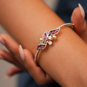 Floral Enamel Diamond Bracelet