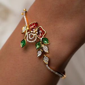 Blooming Enamel Diamond Bracelet