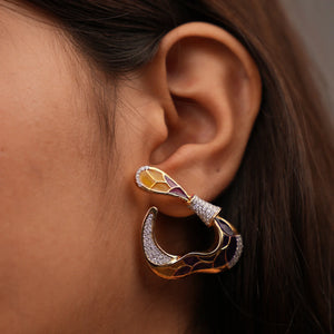 Multicolour Abstract Diamond Earrings