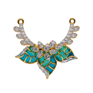 Royal Green Enamel Diamond Pendant