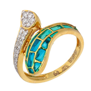 Eternal Green Enamel Diamond Ring