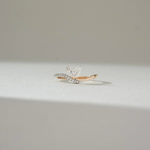 Wave Solitaire Curve diamond Ring