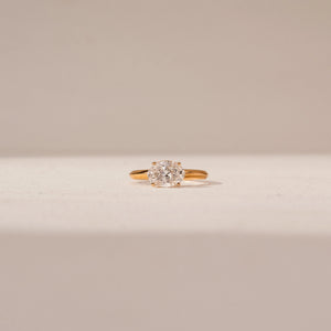 Bold Oval Solitaire Diamond Ring