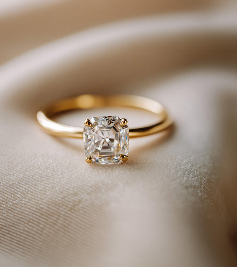 Asscher cut Lab Grown Diamond Engagement Rings