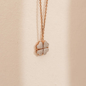 Lucky Clover Diamond Heart Pendant