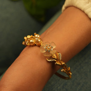 Blooming White Coral Diamond Bracelet