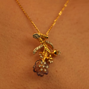 Ruby Floral Vine Diamond Pendant