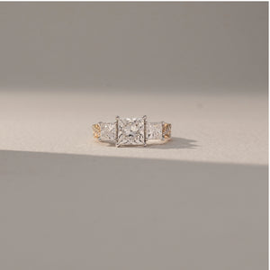 Princess Cluster Crown Diamond Ring