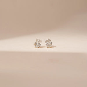 Refined Oval Solitaire Diamond Earring