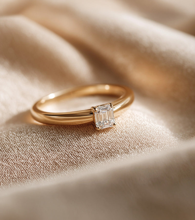 Baguette Lab Grown Diamond Engagement Rings