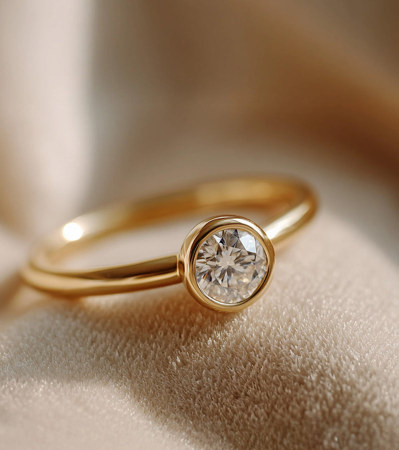 Bezel Set Lab Grown Diamond Engagement Rings