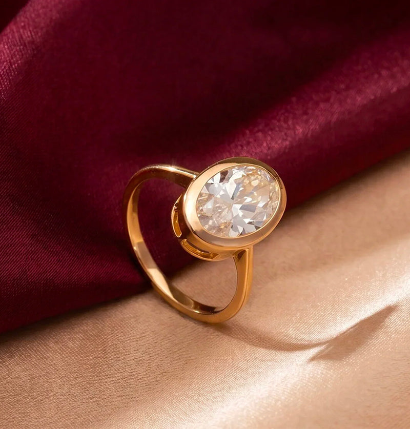 Bezel Set Lab Grown Diamond Engagement Rings
