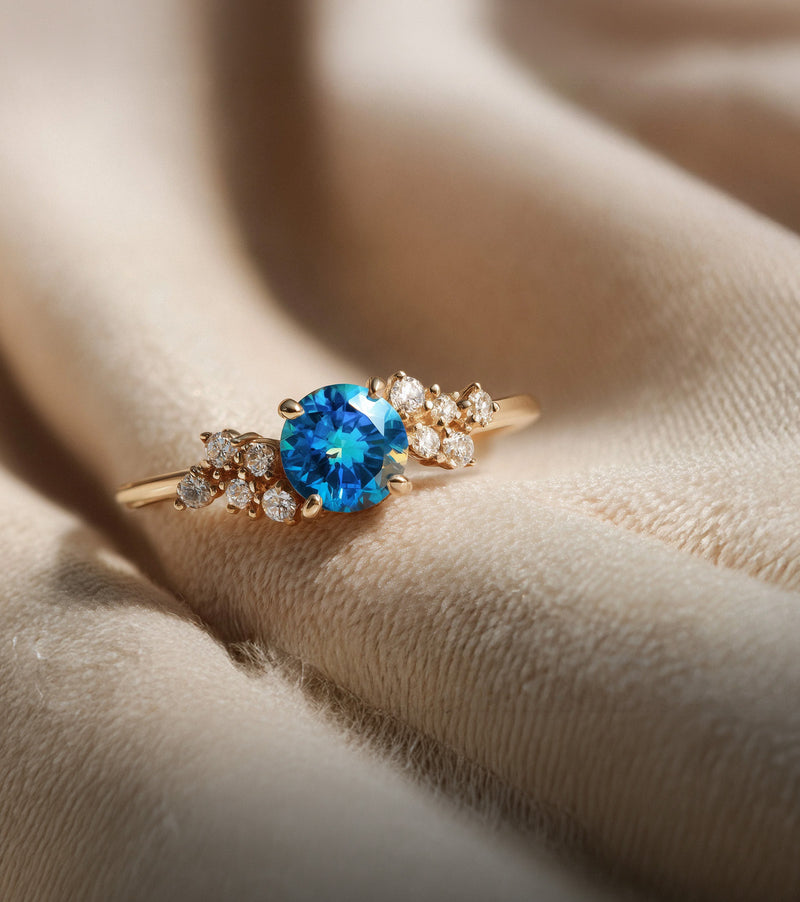 Blue Lab Grown Diamond Rings