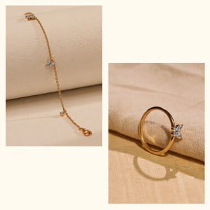 Set of 2|Butterfly Lab Grown Diamond Jewellery Set | Bracelet & Ring