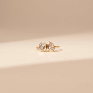 Modern Twin Frame Diamond Ring
