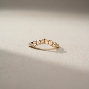 Elegant Leaf Crystal Gold Ring