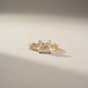 Elegant Square Crystal Gold Ring