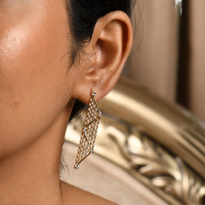 Lattice Charm Diamond Drop Earrings