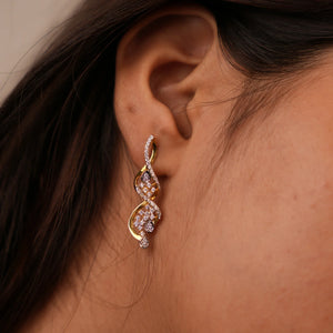 Twirling Vine Diamond Earrings Drops