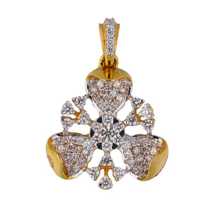 Blooming Flower Gold Diamond Pendant