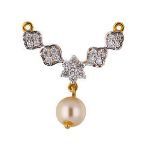 Floral Pearl Drop Diamond Pendant