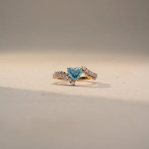 Luxury Blue Diamond Charm Ring