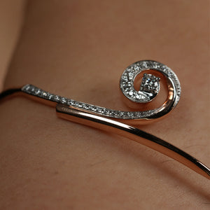 Elegant Swirl Diamond Bangle Bracelet