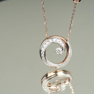Dainty Swirl Diamond Pendant Necklace