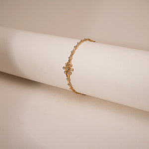 Golden Bud Trail Diamond Bangle