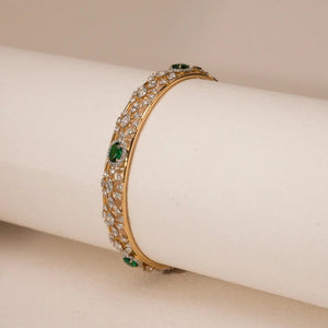 Emerald Art Deco Statement Bangle