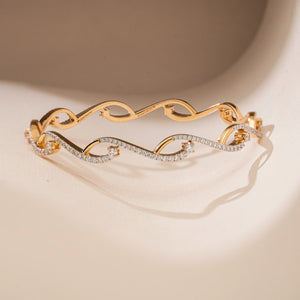 Twisted Harmony Diamond Bangle Bracelet