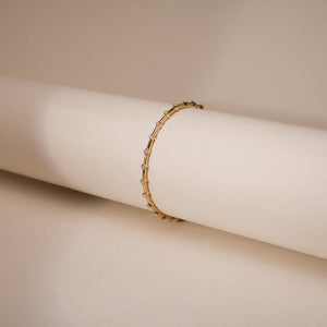 Sculpted Edge Tennis Diamond Bangle