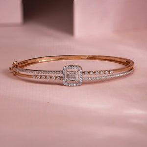 Retro Glint Geometric Diamond Bracelet