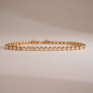 Gold Link Bezel Diamond Bracelet