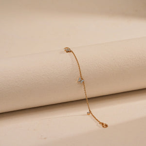 Delicate Butterfly Diamond Chain Bracelet