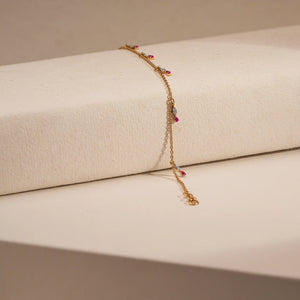 Charm Cascade Ruby Diamond Bracelet