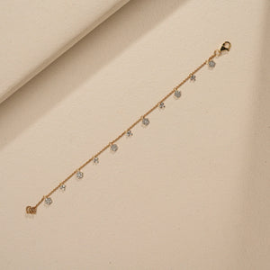 Flutter Charms Gold Diamond Bracelet