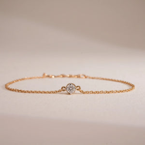 Lumière Single Stone Gold Bracelet