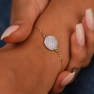 Dazzling Disc Diamond Chain Bracelet