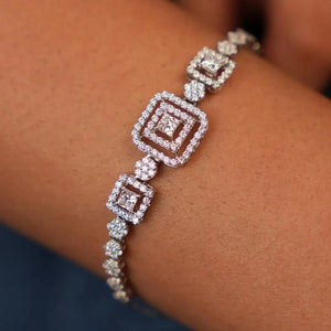 Concentric Square Diamond Bracelet