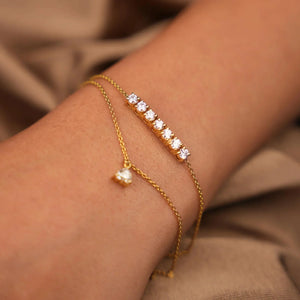 Dainty Dual Diamond Chain Bracelet