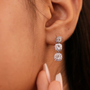 Triple Diamond Drop Earrings