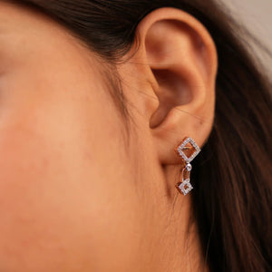 Duo Rhombus Sparkler Diamond Earrings