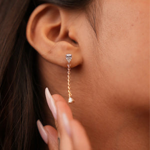 Raindrop Chain Diamond Earrings