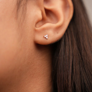 Clover Inspired Diamond Stud Earrings