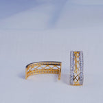 Modern Mesh Bar Diamond Stud Earrings