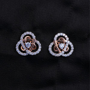 Trefoil Diamond Stud Earrings