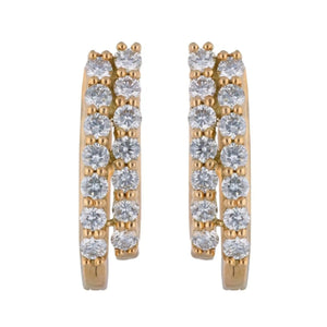 Linear Lustre Diamond Stud Earrings