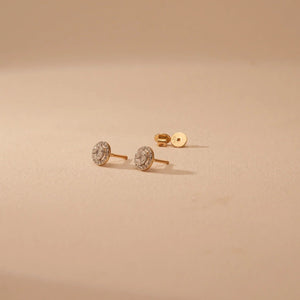 Radiant Halo Diamond Stud Earrings