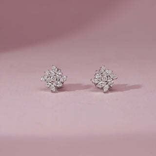 Set of 2|Marquise Lab Grown Diamond Jewelry Set | Flower Burst Studs & Leaf Vine Ring